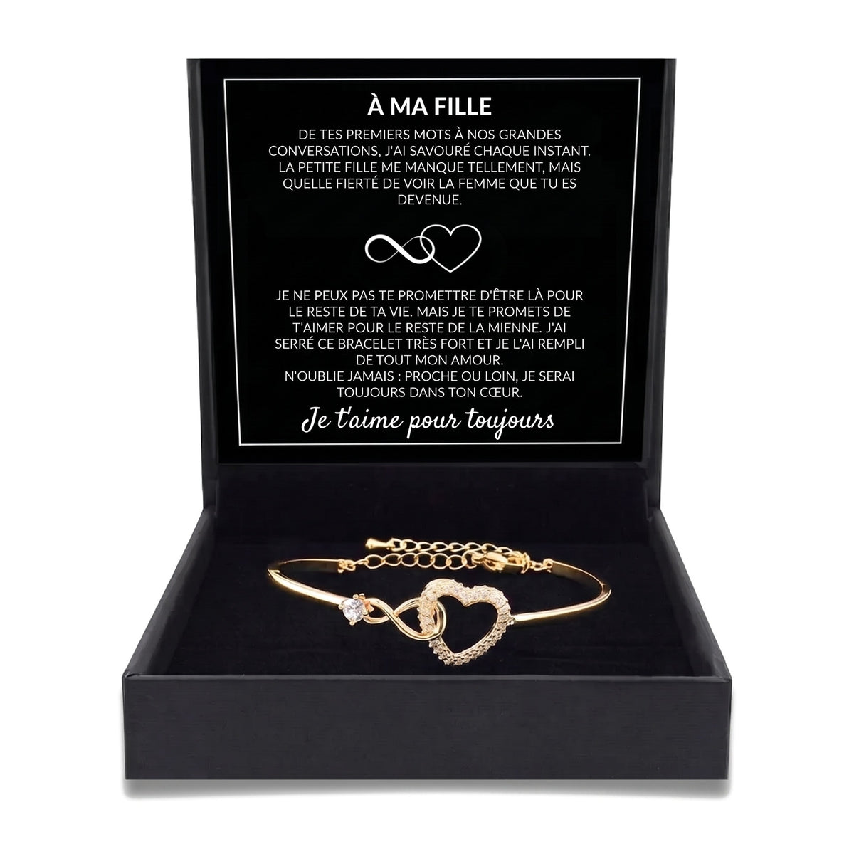 Coffret À ma fille avec bracelet cœur infini