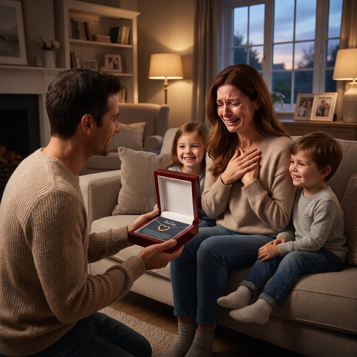 Moment en famille autour du coffret