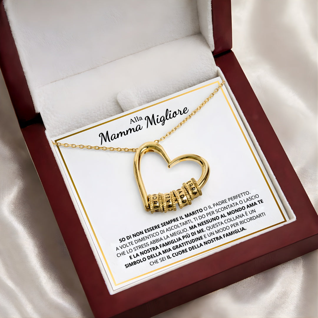 Collana cuore con nomi nel cofanetto #src_72130020311377 #Langue_it