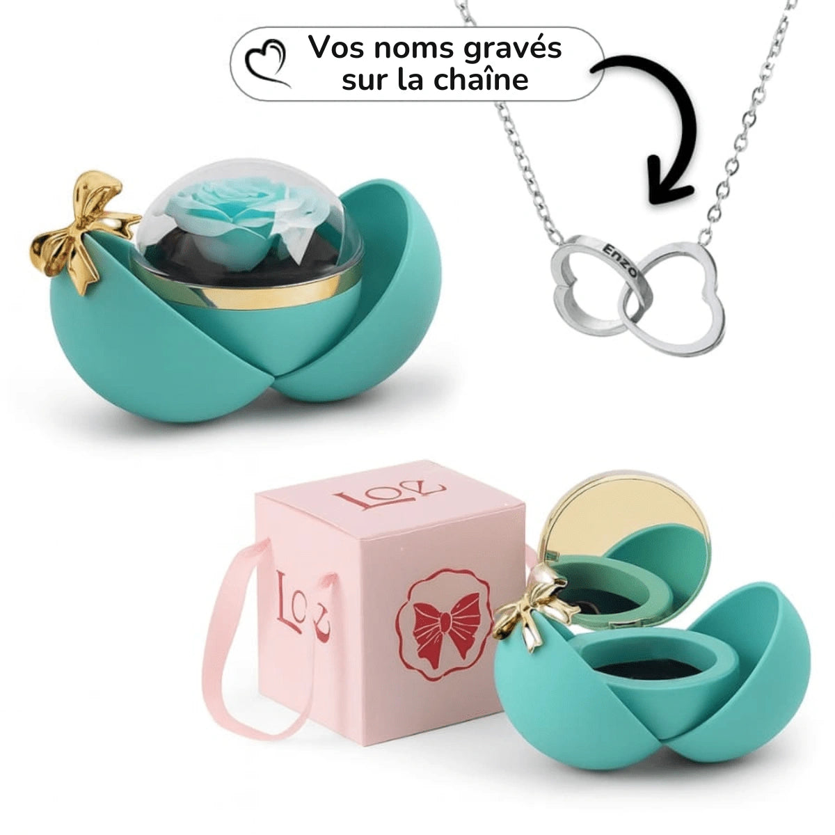 Globe éternel & Collier personnalisé