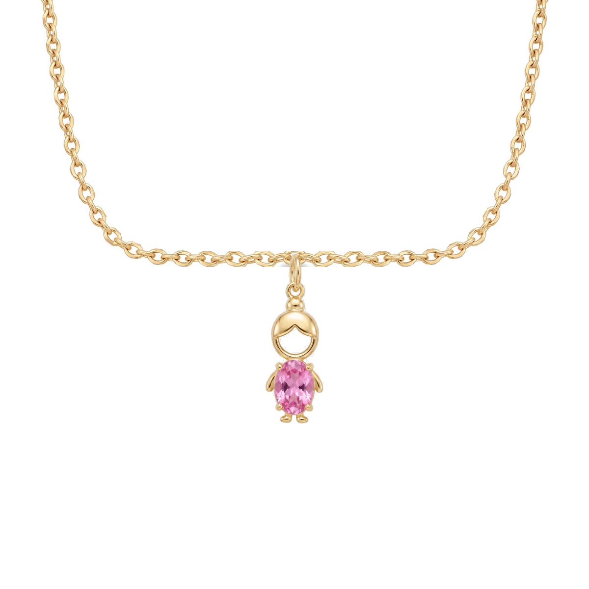 Collier Maman avec 1 pendentif fille, finition dorée