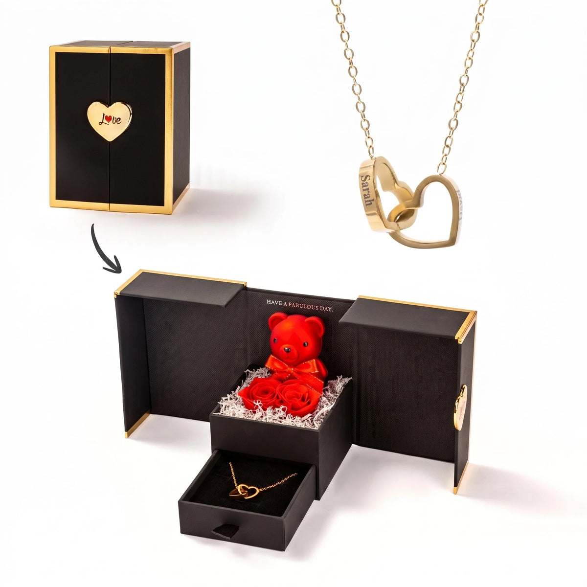Little Eternal Teddy Bear & Personalized Necklace