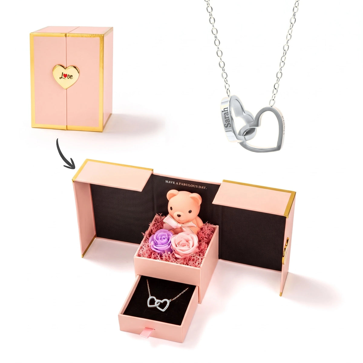 Little Eternal Teddy Bear & Personalized Necklace