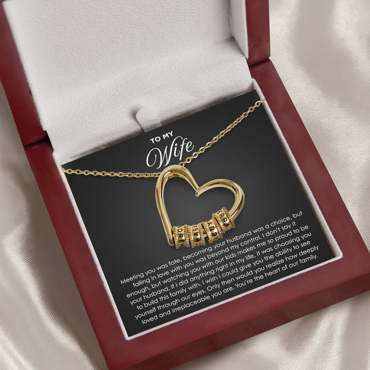 À ma femme – Collier Cœur de notre Famille