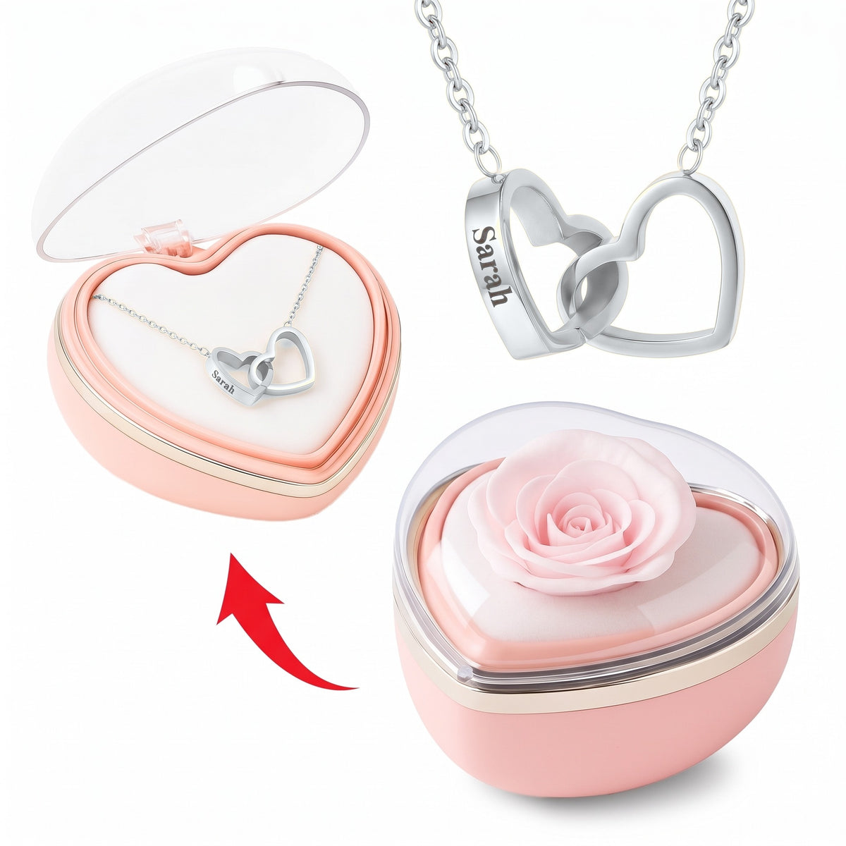 Rose Tournante & Collier Personnalisé