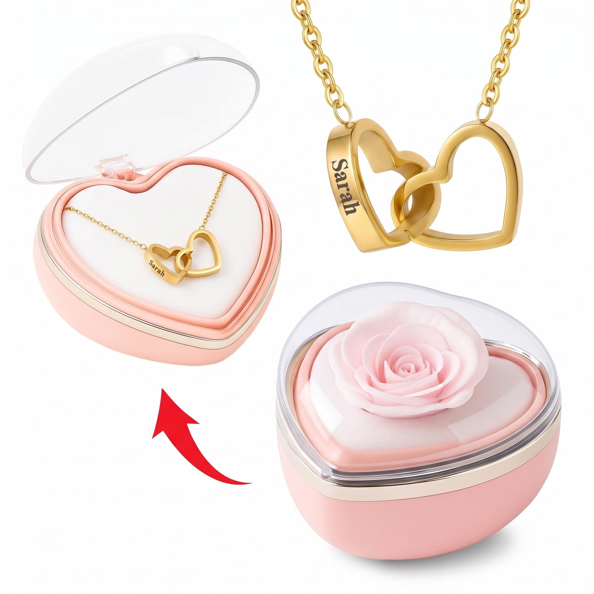 Rose Tournante & Collier Personnalisé