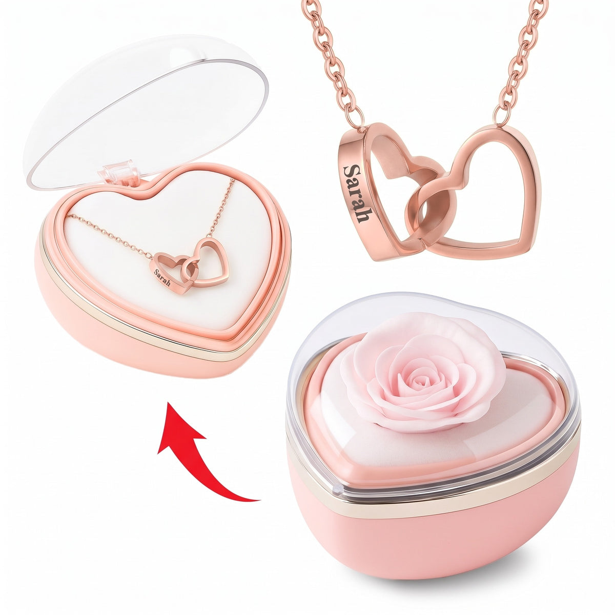Rose Tournante & Collier Personnalisé