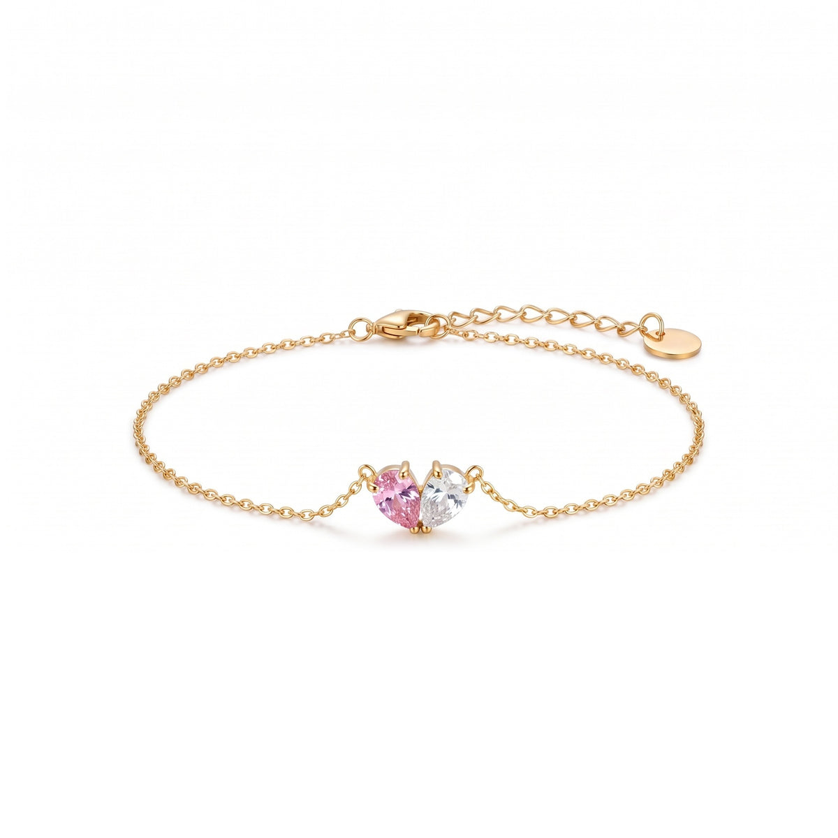 Bracelet Liora deux pierres de naissance sur fond blanc
