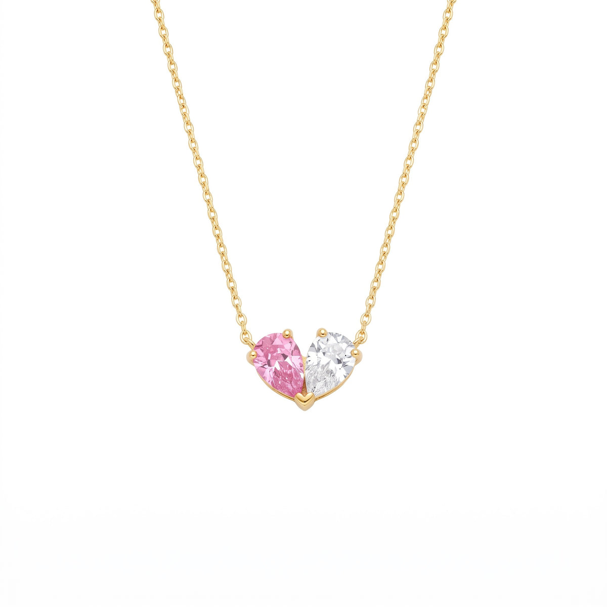 Collier Liora deux pierres de naissance sur fond blanc