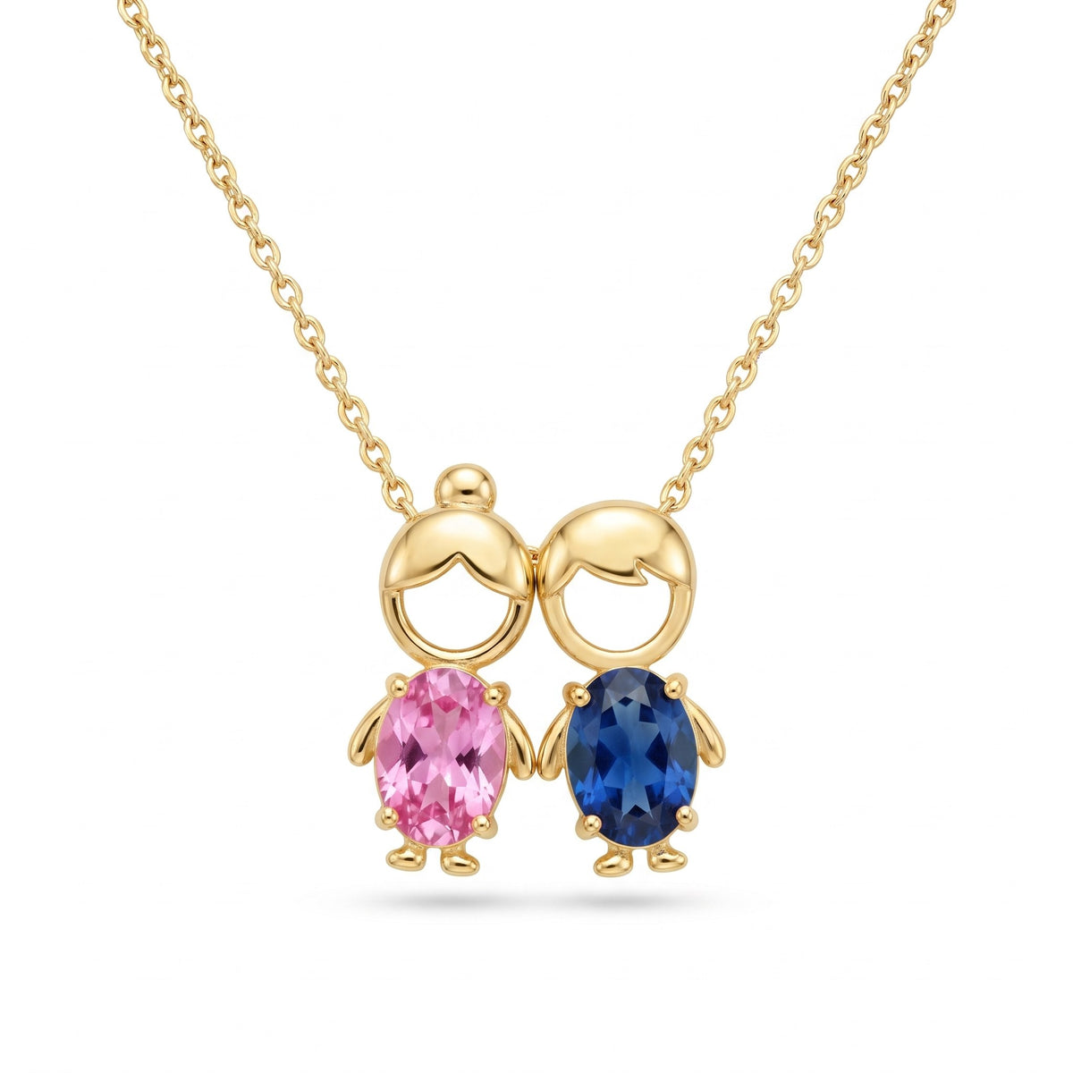 Collier Maman et Enfants, une fille et un garçon