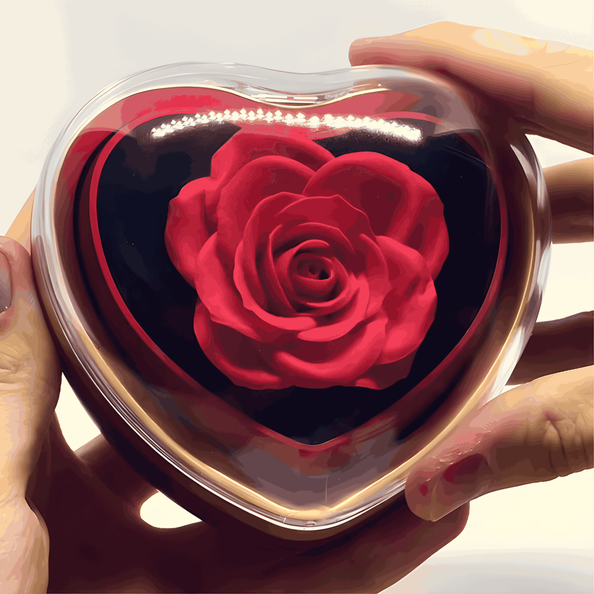 Roterende rose & personlig halskjede