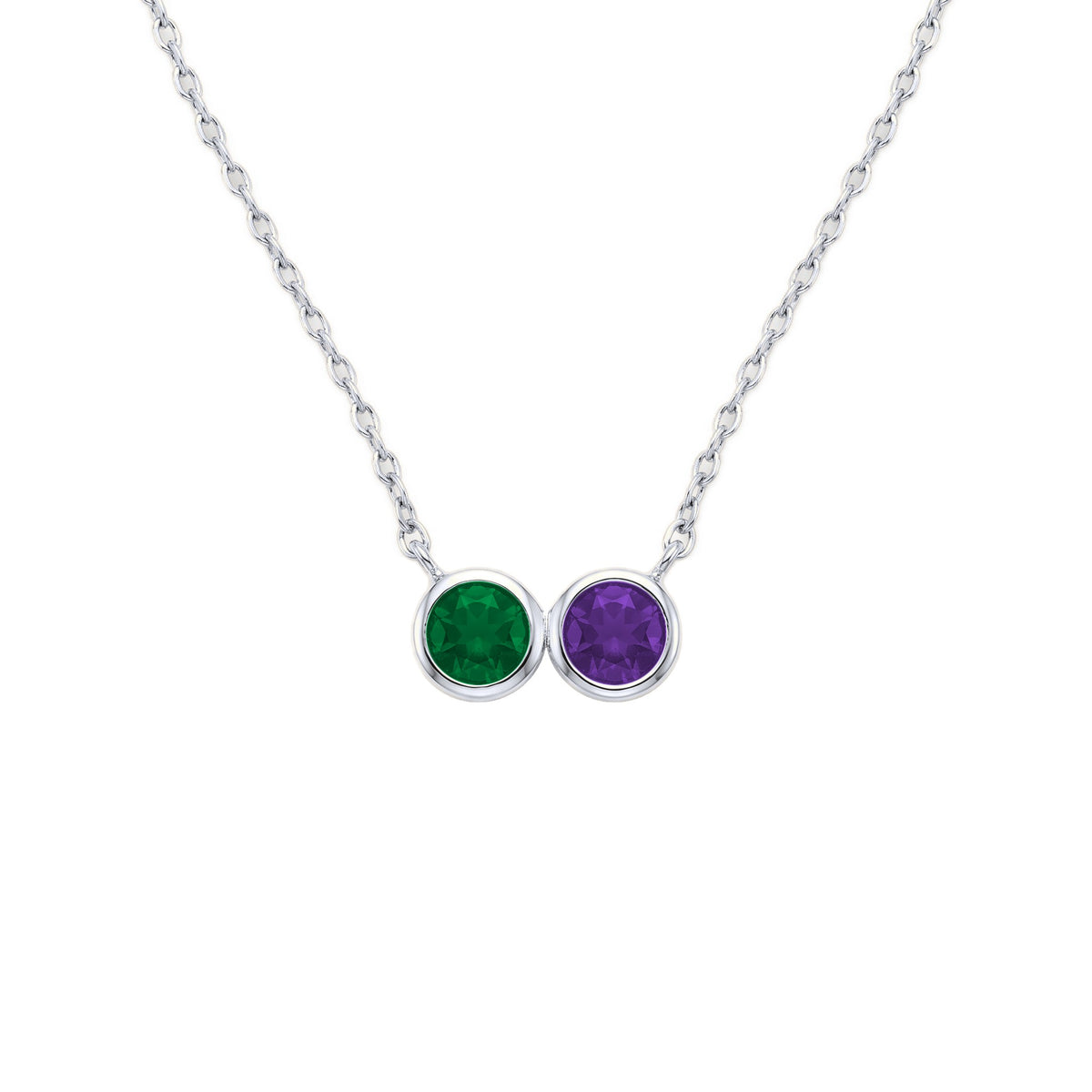 Collier Viora argenté 2 pierres