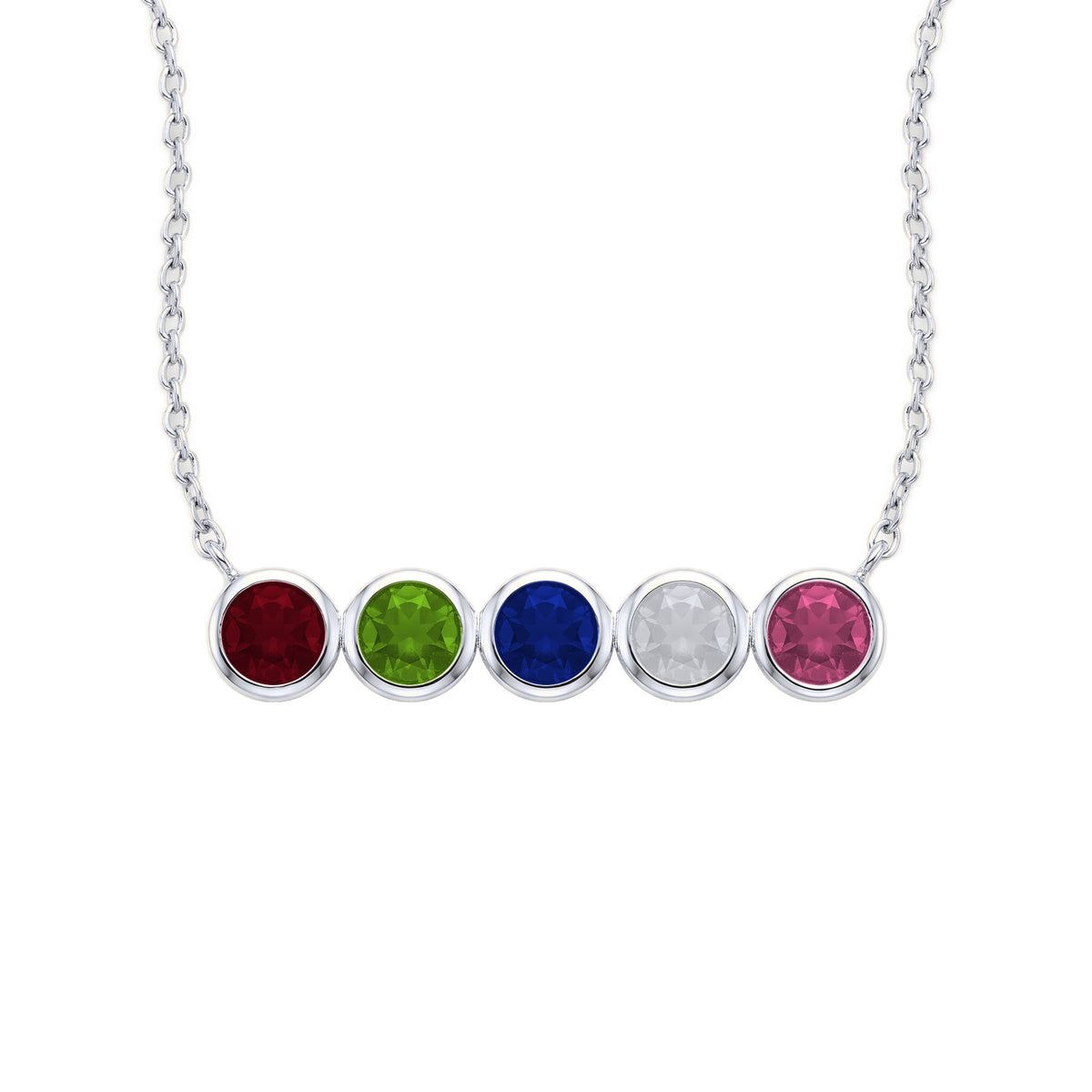 Collier Viora argenté 5 pierres