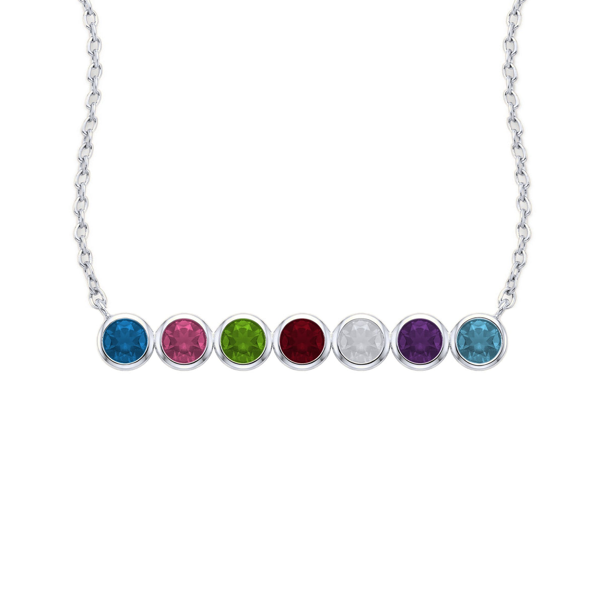 Collier Viora argenté 7 pierres