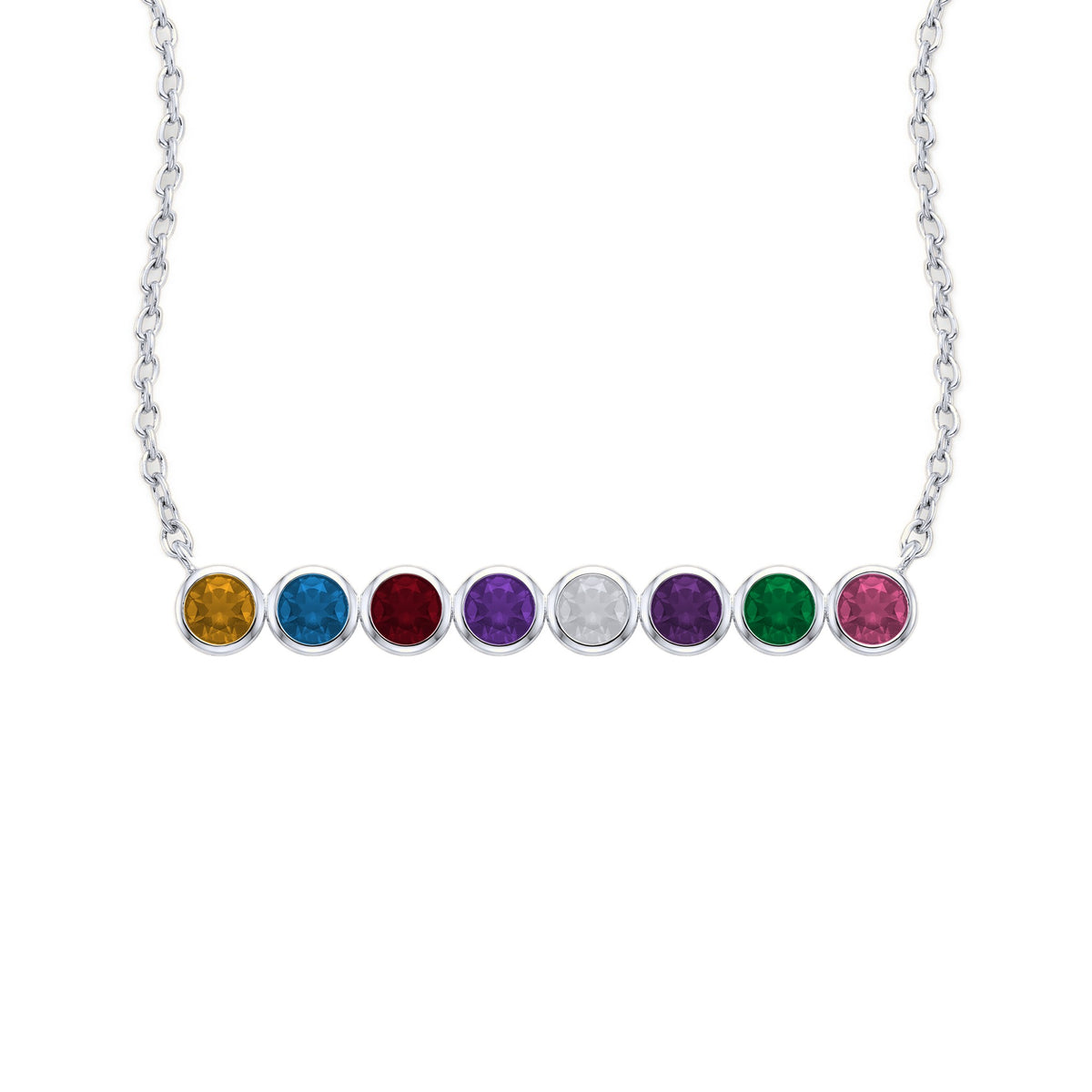 Collier Viora argenté 8 pierres