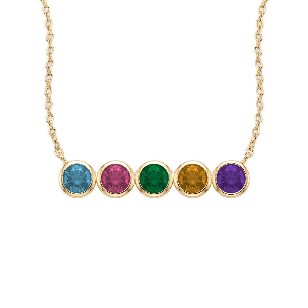Collier Viora doré 5 pierres