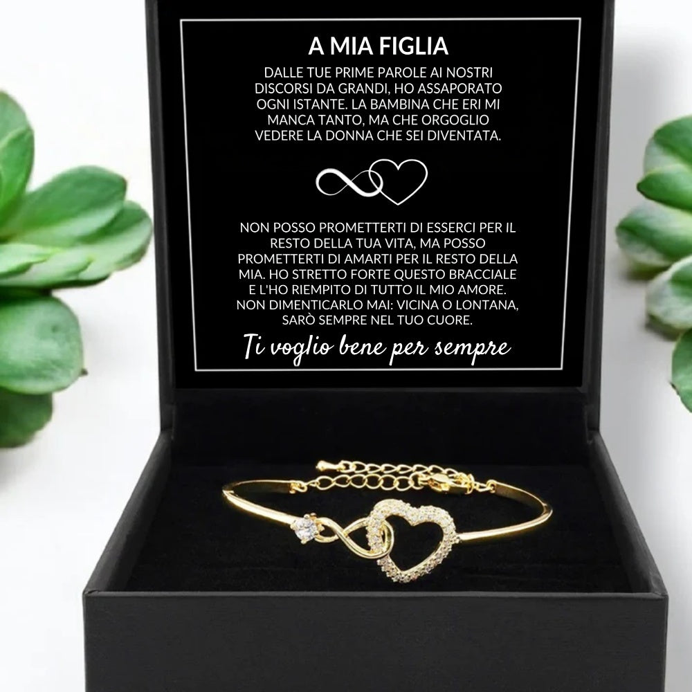 Bracciale cuore infinito con biglietto A mia figlia #src_72126948016465 #Langue_it