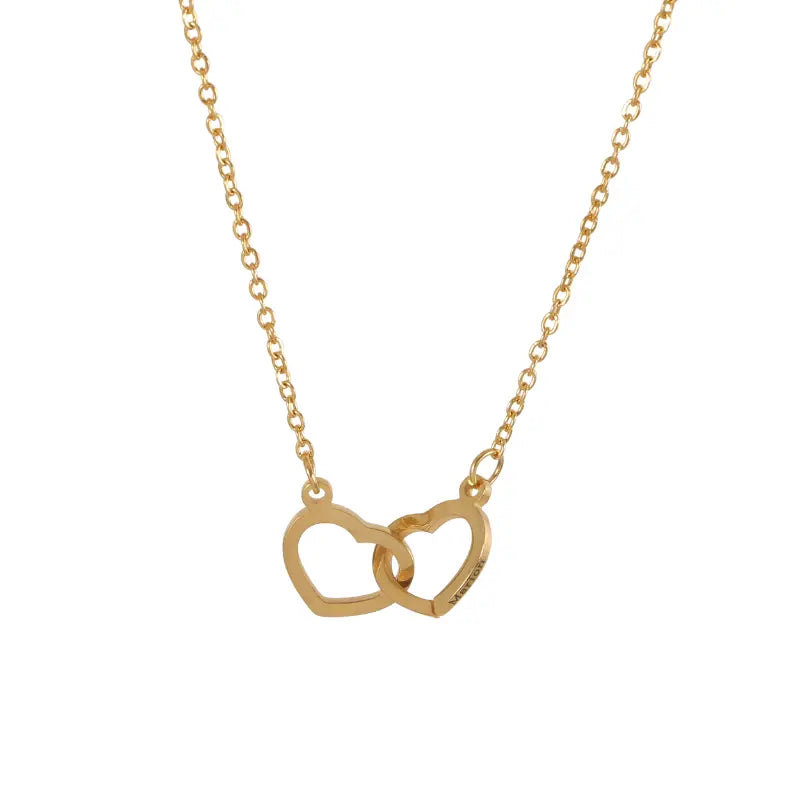 Collier gravé à 2 cœurs