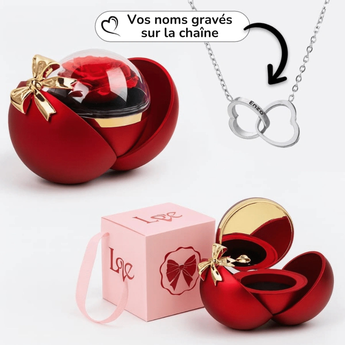 Globe éternel & Collier personnalisé