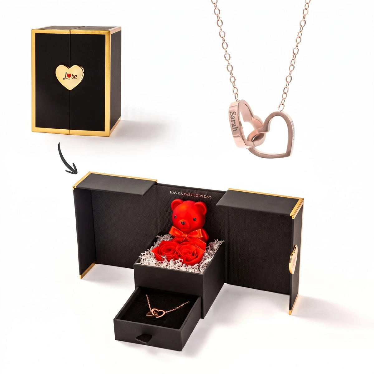 Little Eternal Teddy Bear & Personalized Necklace