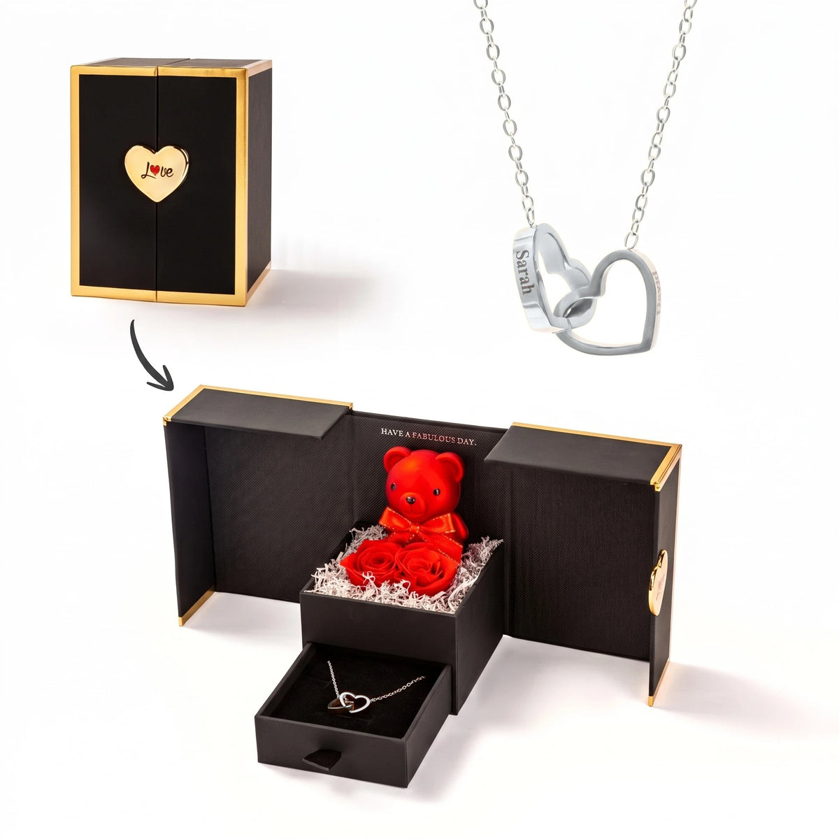 Little Eternal Teddy Bear & Personalized Necklace