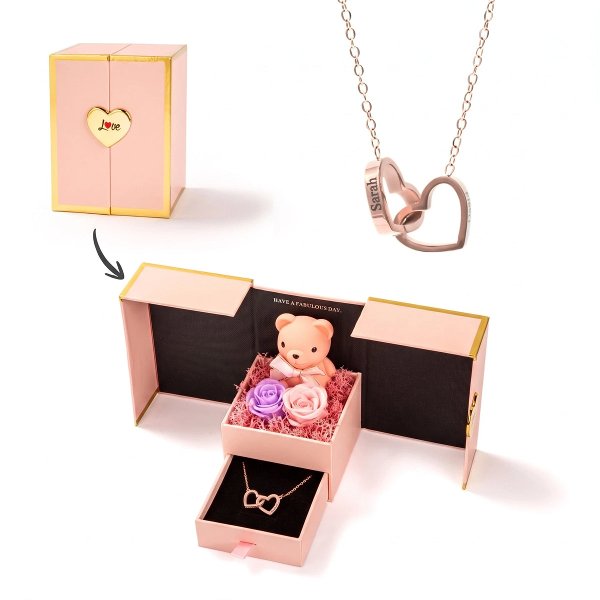 Little Eternal Teddy Bear & Personalized Necklace