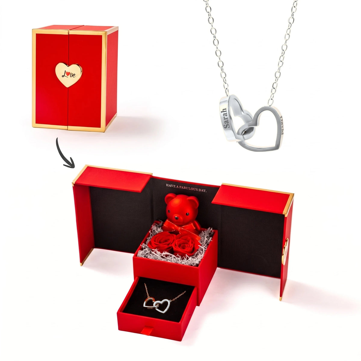 Little Eternal Teddy Bear & Personalized Necklace