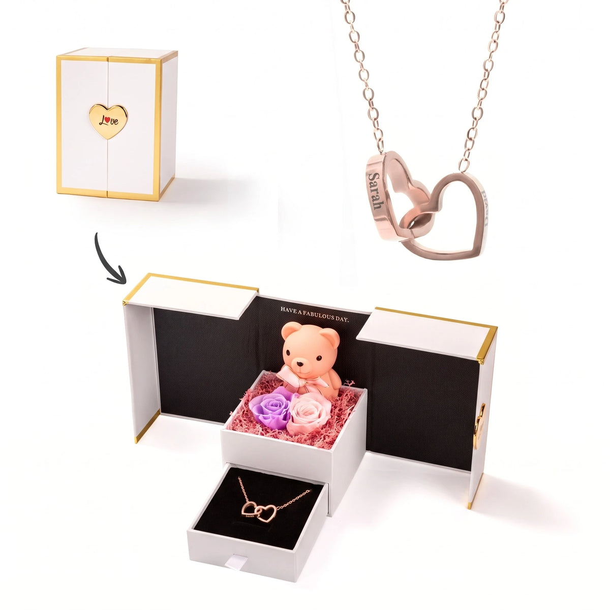 Little Eternal Teddy Bear & Personalized Necklace