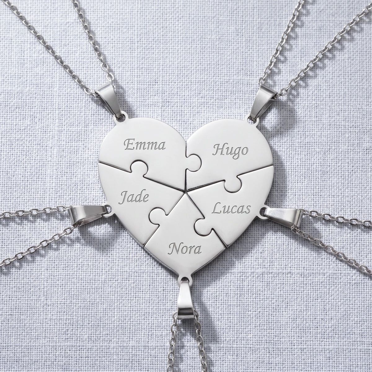 Collier Nous 5 pièces, finition argentée