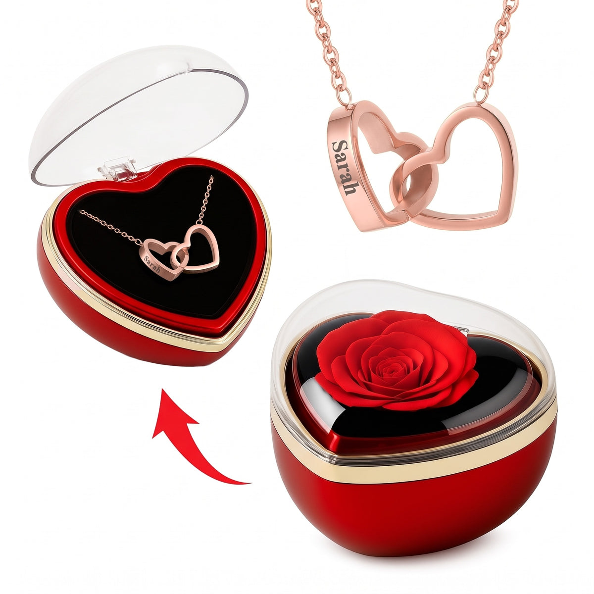 Rose Tournante & Collier Personnalisé