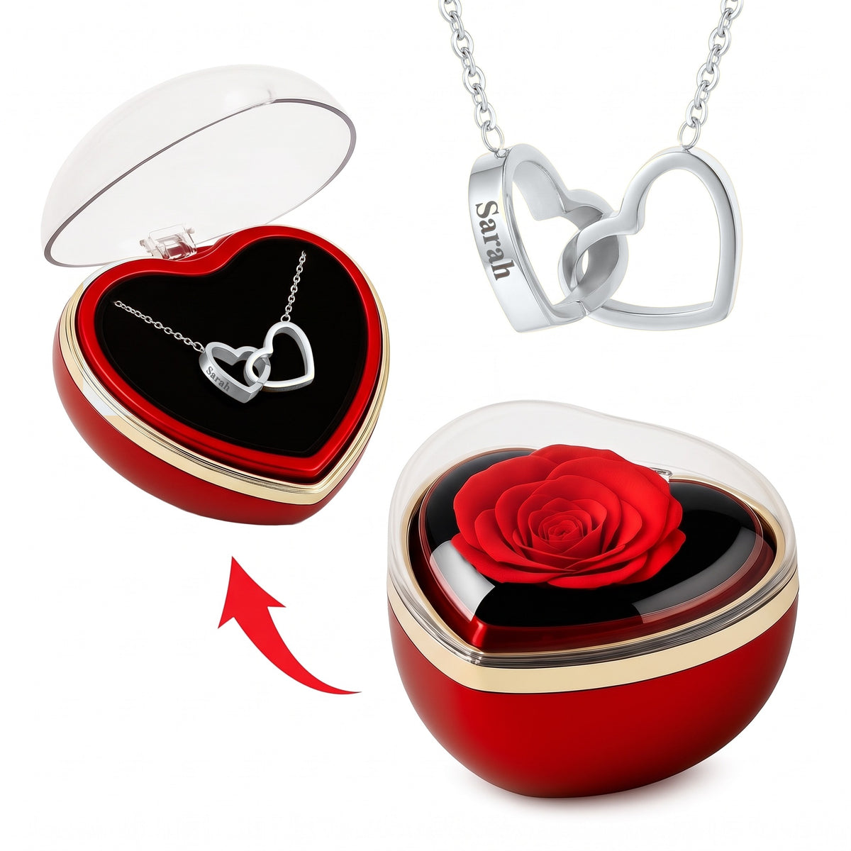 Rose Tournante & Collier Personnalisé