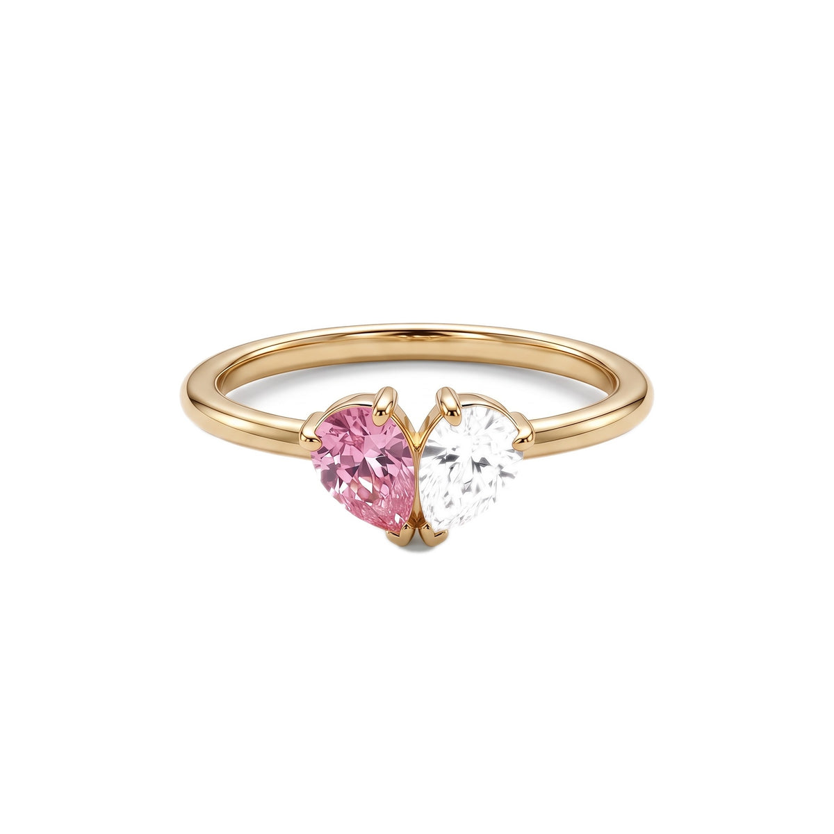 Bague pierres de naissance sur fond blanc