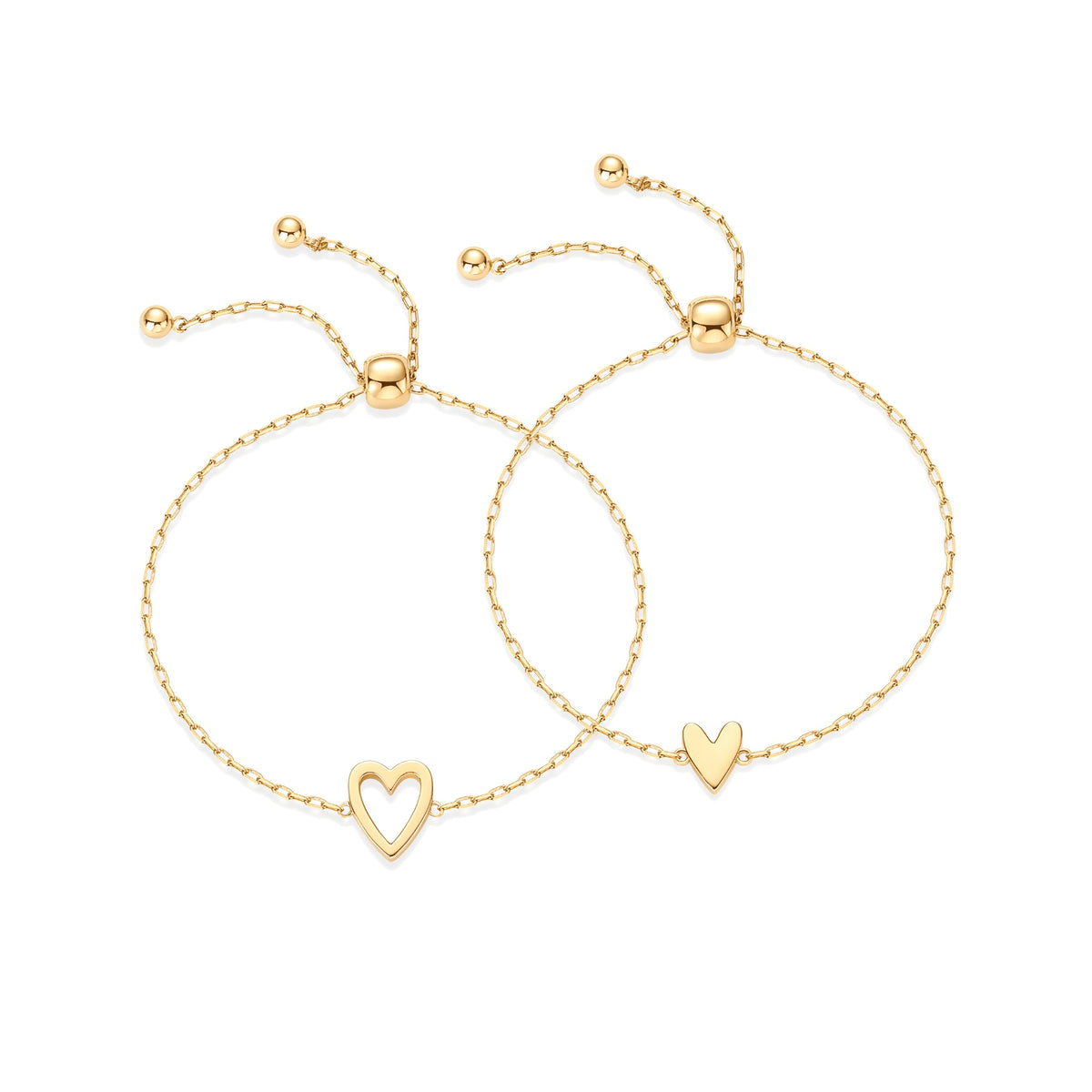 Bracelets Cœur Match, finition or