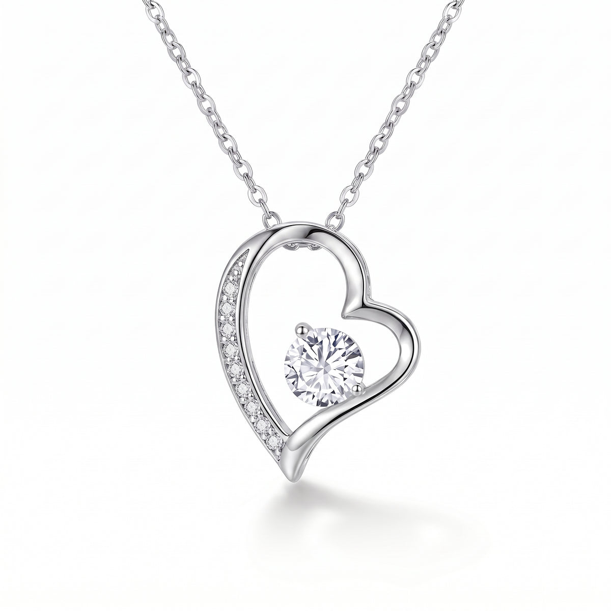 Collier cœur À ma fille sur fond blanc