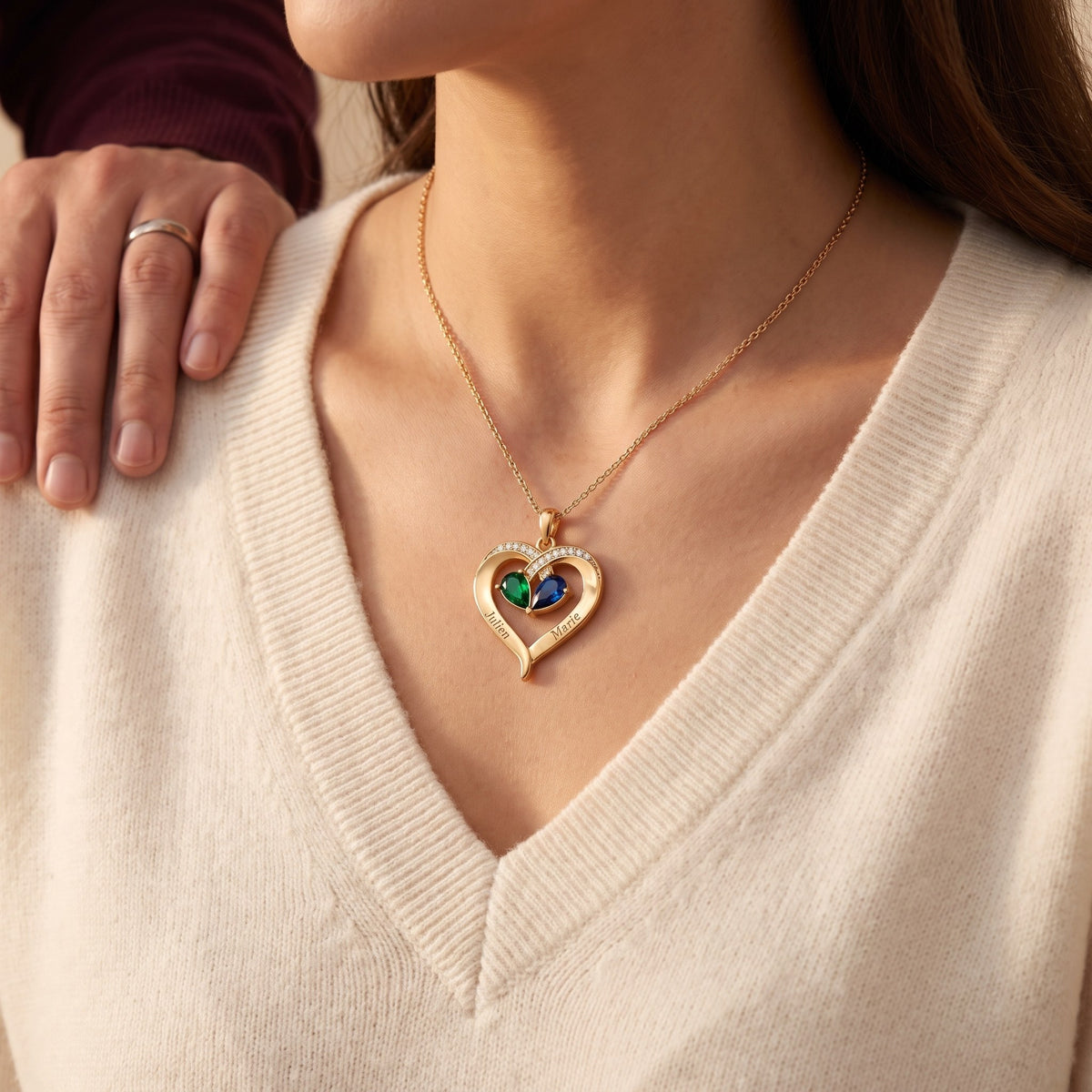 Collier À ma femme porté