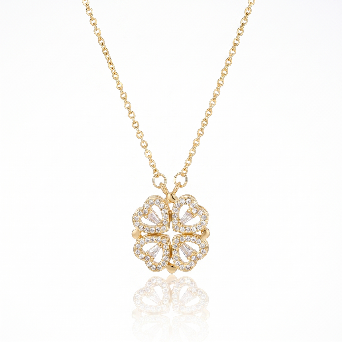 Collier trèfle coeurs