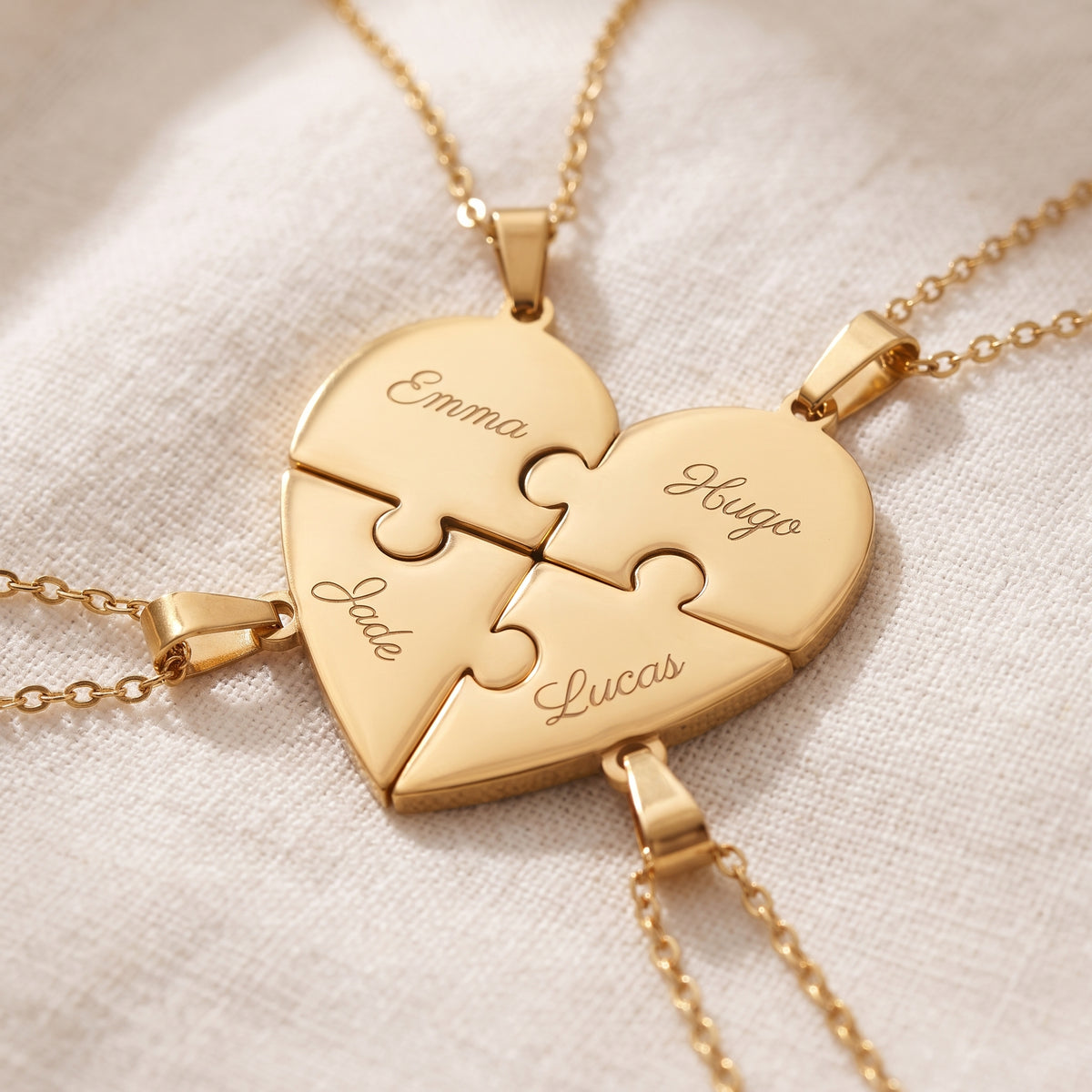 Collier puzzle Nous gravé de prénoms