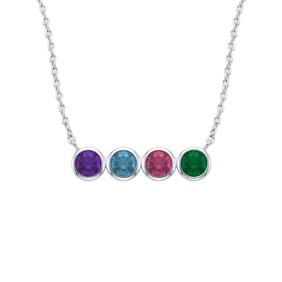 Collier Viora argenté 4 pierres