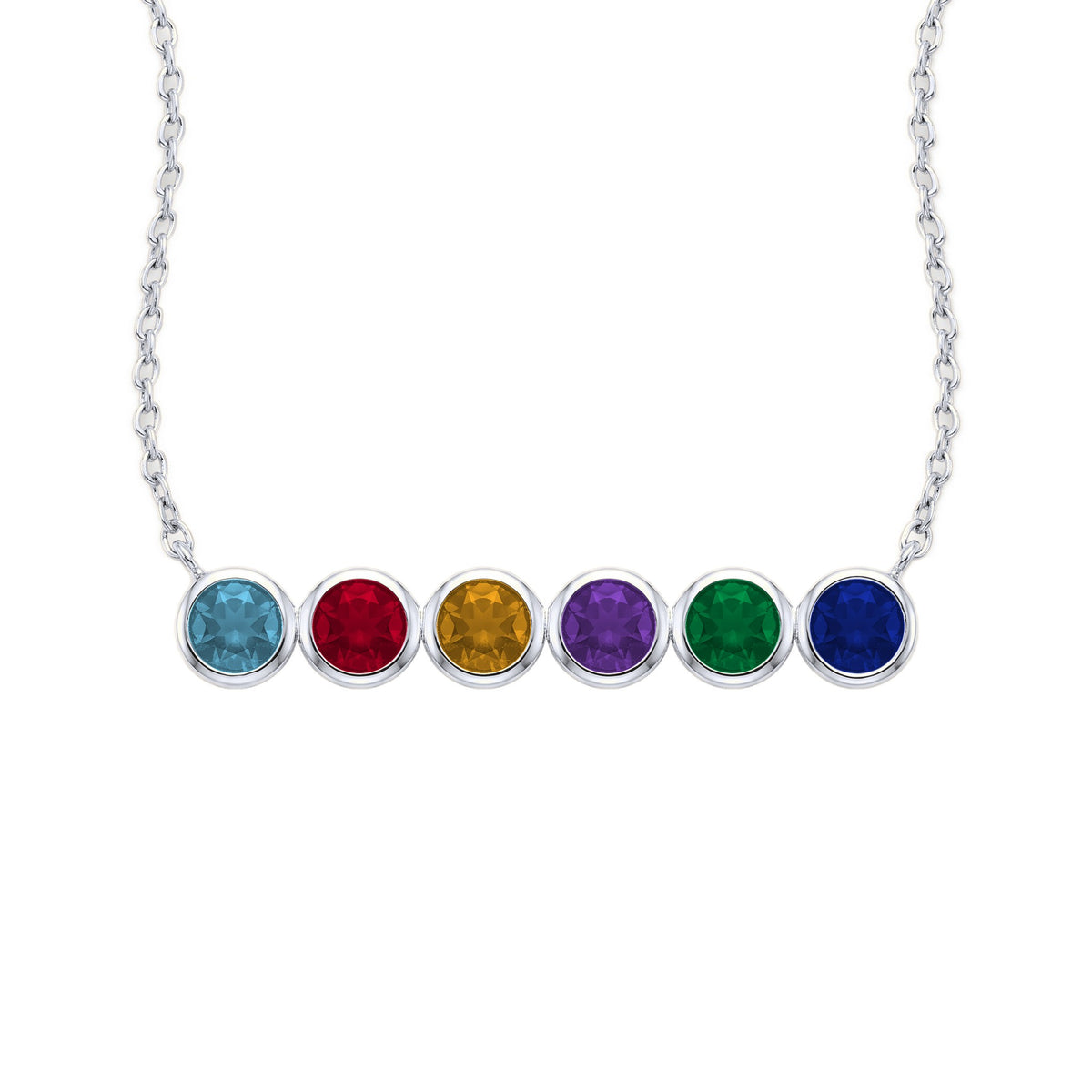 Collier Viora argenté 6 pierres